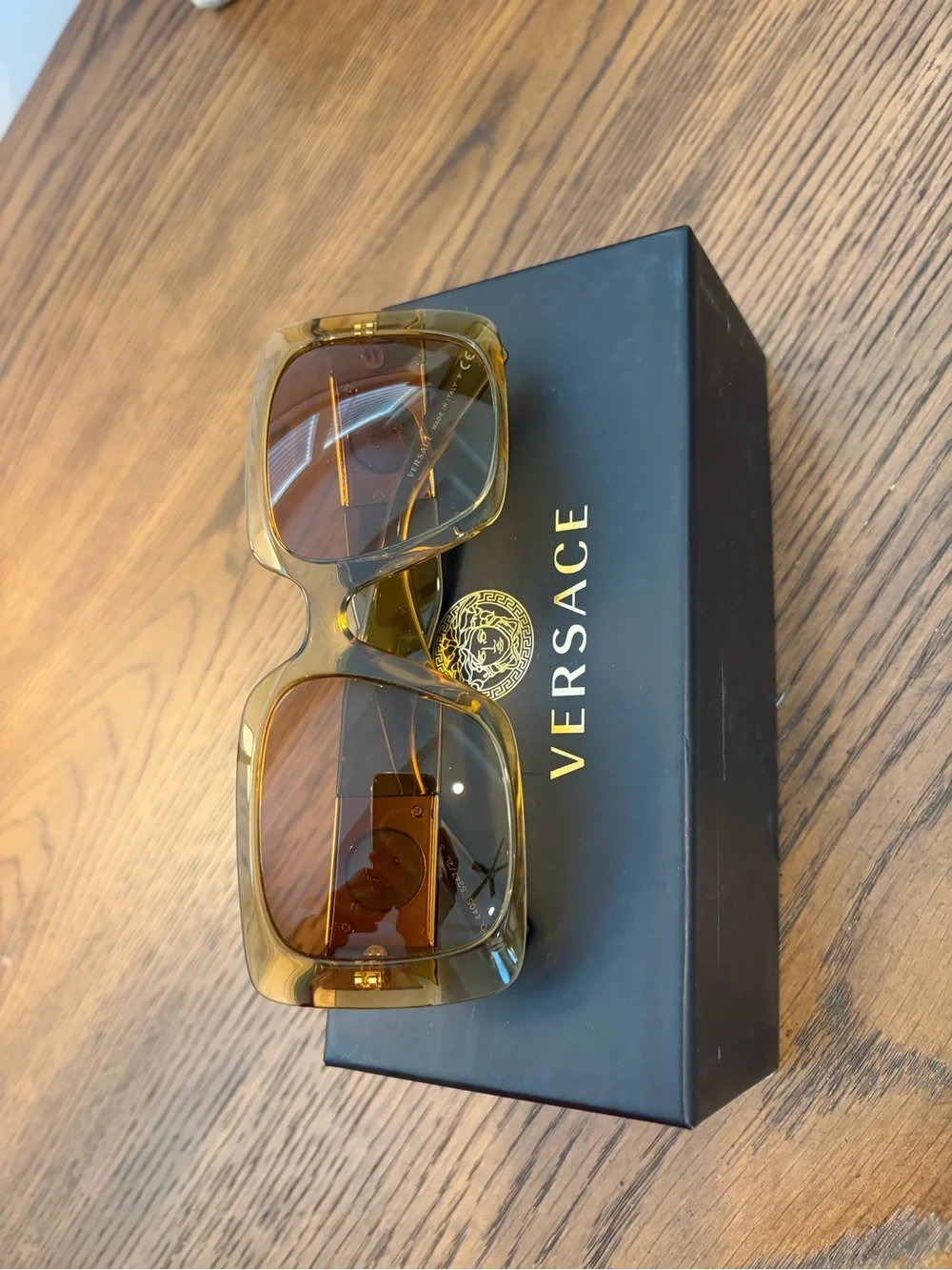 Versace Women’s Amber Brown Gradient Square Sunglasses
